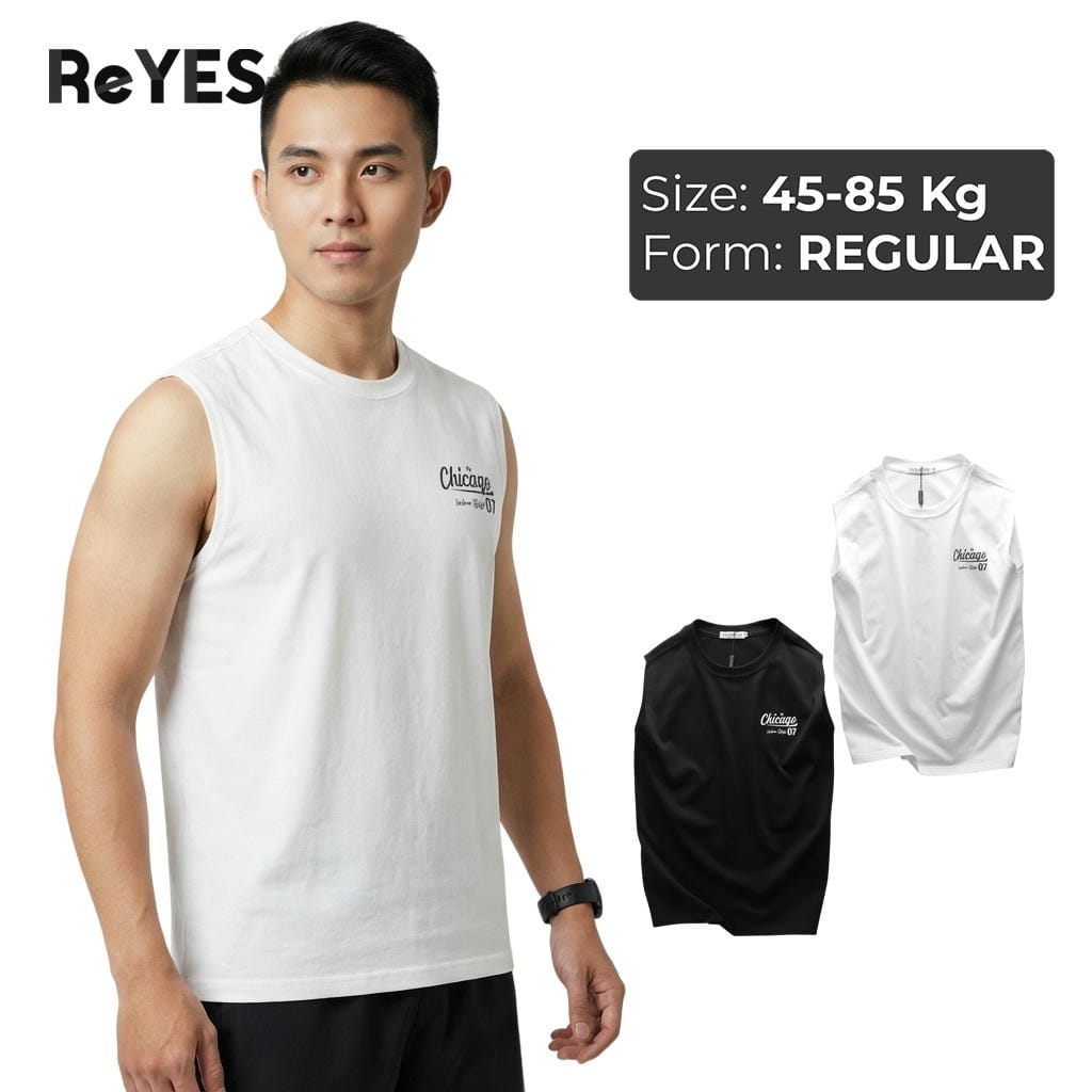 Áo ba lỗ nam Chicago Cotton 100% thoáng mát, áo sát nách nam tanktop thể thao mặc nhà basic cao cấp ReYES RBL002