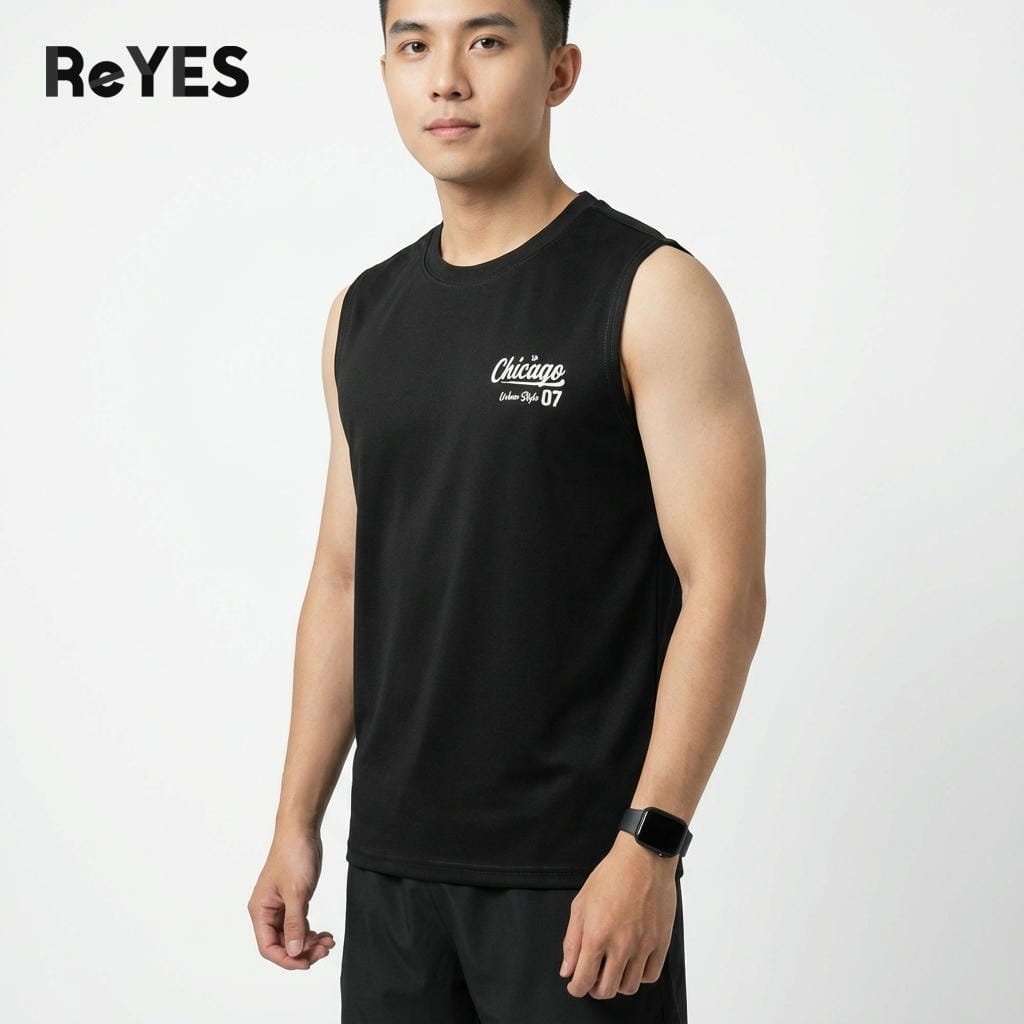 Áo ba lỗ nam Chicago Cotton 100% thoáng mát, áo sát nách nam tanktop thể thao mặc nhà basic cao cấp ReYES RBL002 - Ảnh 3