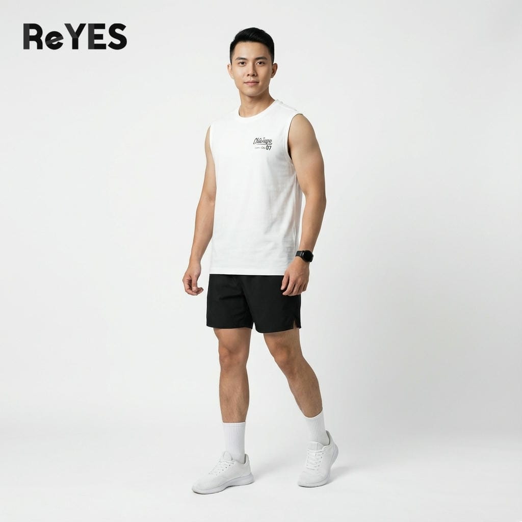 Áo ba lỗ nam Chicago Cotton 100% thoáng mát, áo sát nách nam tanktop thể thao mặc nhà basic cao cấp ReYES RBL002 - Ảnh 4