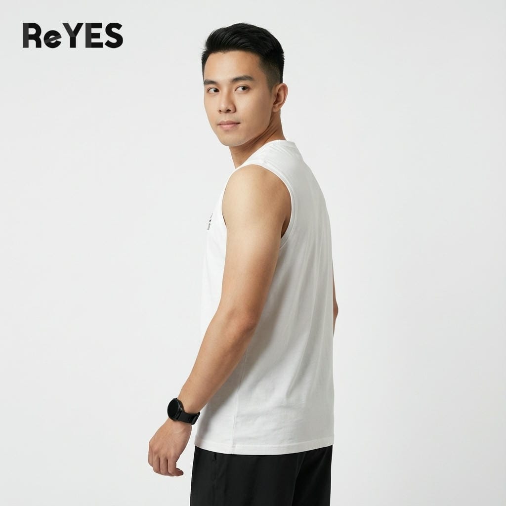 Áo ba lỗ nam Chicago Cotton 100% thoáng mát, áo sát nách nam tanktop thể thao mặc nhà basic cao cấp ReYES RBL002 - Ảnh 5