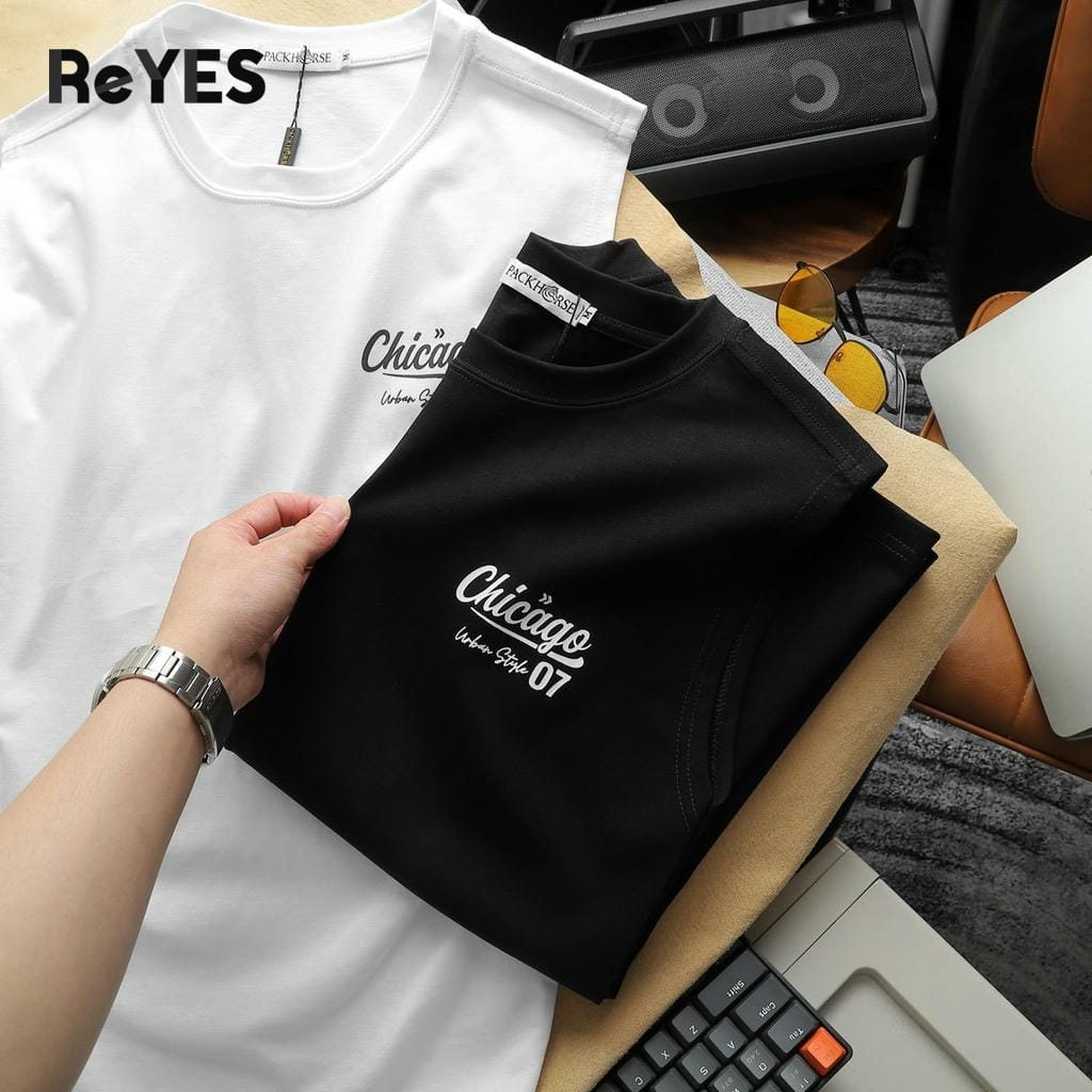 Áo ba lỗ nam Chicago cotton khô thoáng mát tanktop nam basic đi gym/ở nhà màu đen trắng size M-XXL ReYES RBL002 - Ảnh 8