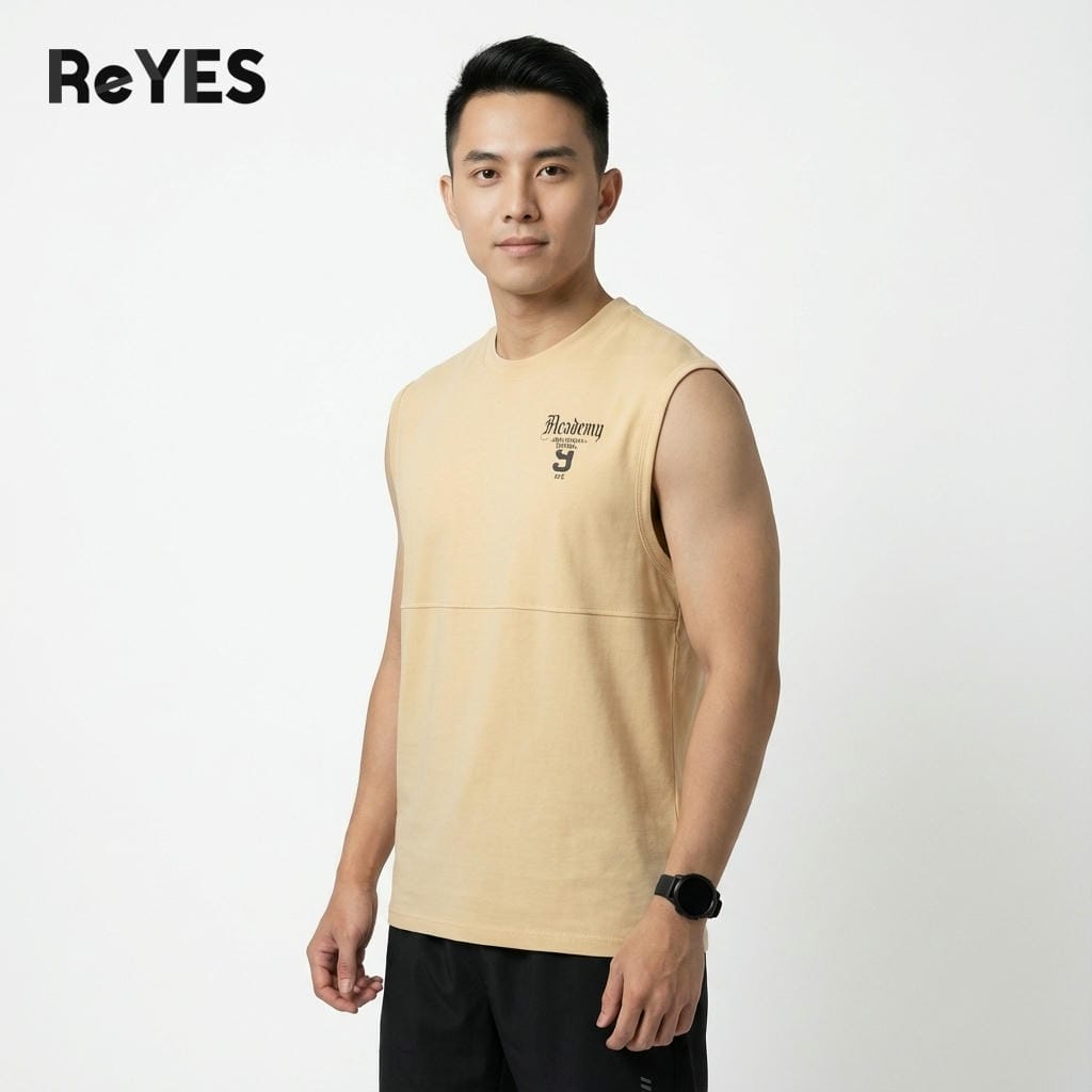 Áo Ba Lỗ Nam Cotton 100% ACD Form Rộng Thoáng Mát In Chữ Academy Size Lớn 105kg ReYES RBL001 - Ảnh 3