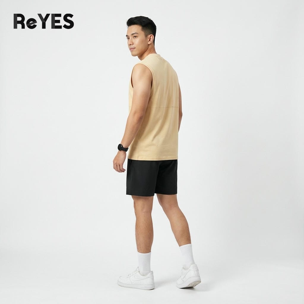 Áo Ba Lỗ Nam Cotton 100% ACD Form Rộng Thoáng Mát In Chữ Academy Size Lớn 105kg ReYES RBL001 - Ảnh 4