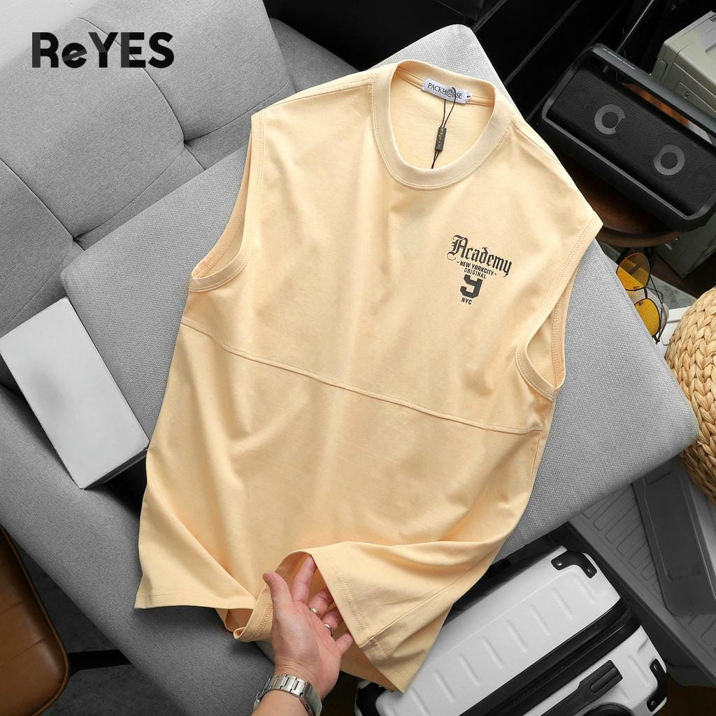 Áo Ba Lỗ Nam Cotton 100% ACD Form Rộng Thoáng Mát In Chữ Academy Size Lớn 105kg ReYES RBL001 - Ảnh 7