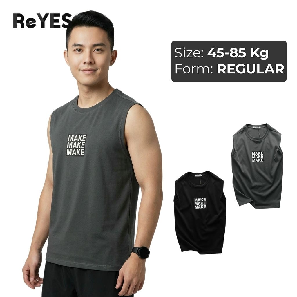 Áo ba lỗ nam cotton 100% thoáng mát ReYES RBL003 áo sát nách nam tập gym đi chơi dáng suông cá tính đủ size M-XXL