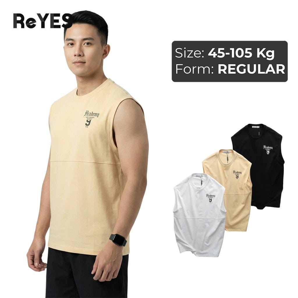 Áo ba lỗ nam Tanktop ACD  ReYES RBL001 cotton 100% co giãn 2 chiều áo trơn thoáng mát mùa hè Đen/Trắng/Kem M-XXL