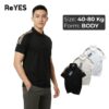 Áo phông nam body có cổ Polo ReYES RSB017 chất cá sấu lạnh co giãn 4 chiều, áo thun nam ôm body tôn dáng phối viền vai