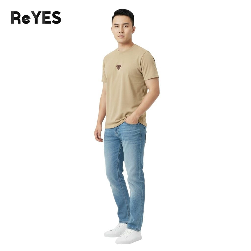 Alternative view of Áo phông nam cổ tròn basic form regular đẹp mặc đi làm, dạo phố - áo thun nam cotton 4 chiều ReYES RTX001