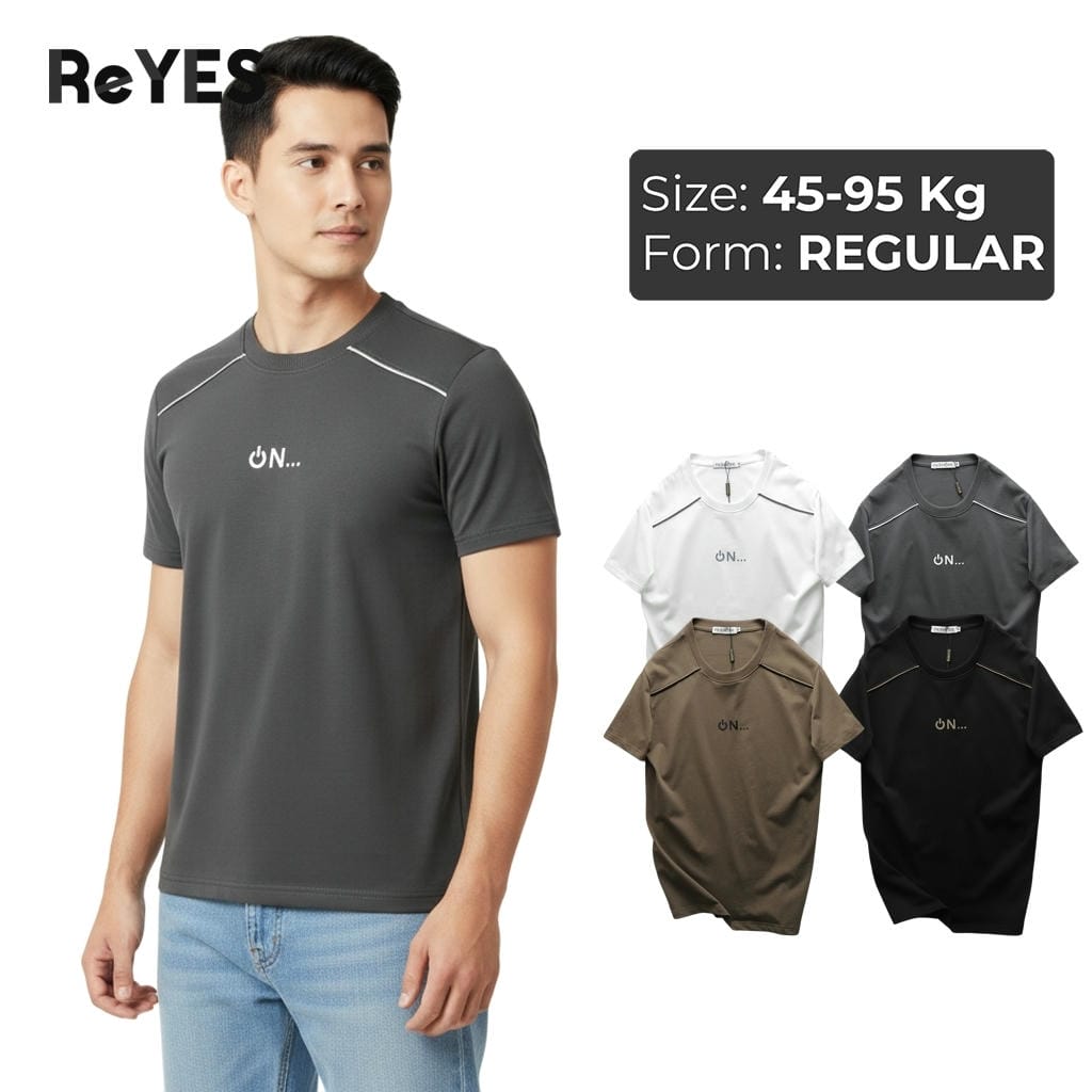 Áo phông nam cổ tròn ReYES RTX019 chất cotton cao cấp co giãn thoáng mát form regular fit mặc đi làm đi chơi