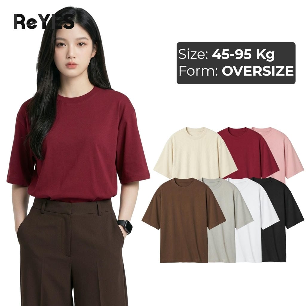 Áo phông nam nữ basic trơn form rộng oversize, thun cotton 4 chiều nhiều màu dễ phối ReYES ROT002