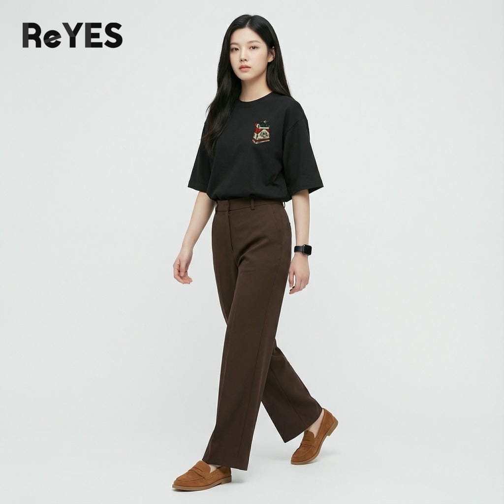 Alternative view of Áo phông nam nữ BOX form rộng cotton khô in hình, áo thun unisex đi chơi nhiều màu ReYES ROT015