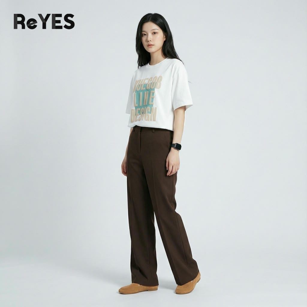 Alternative view of Áo phông nam nữ form rộng Lihe, áo thun unisex in chữ streetwear mặc đôi dạo phố du lịch ReYES ROT010