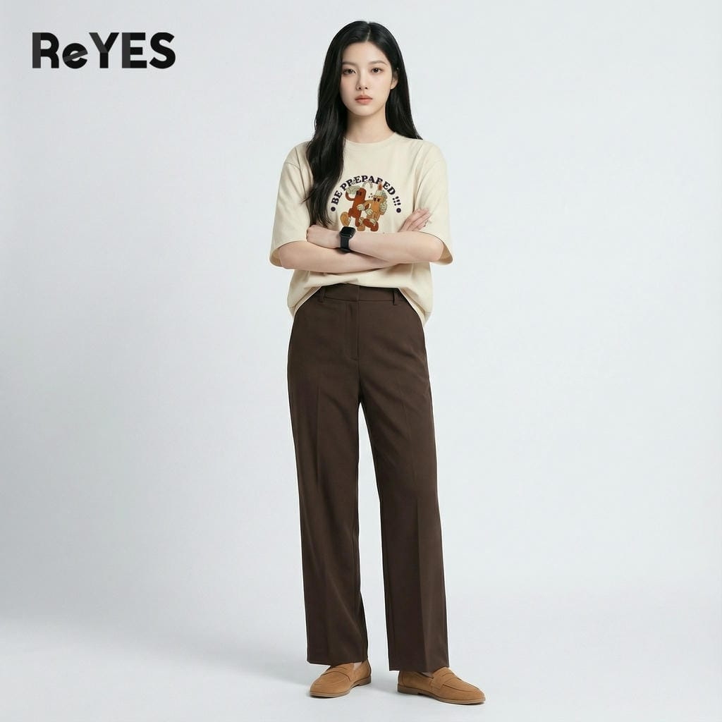 Alternative view of Áo phông nam nữ form rộng oversize cotton khô 100% thấm hút, áo thun unisex mặc đôi dạo phố ReYES ROT016