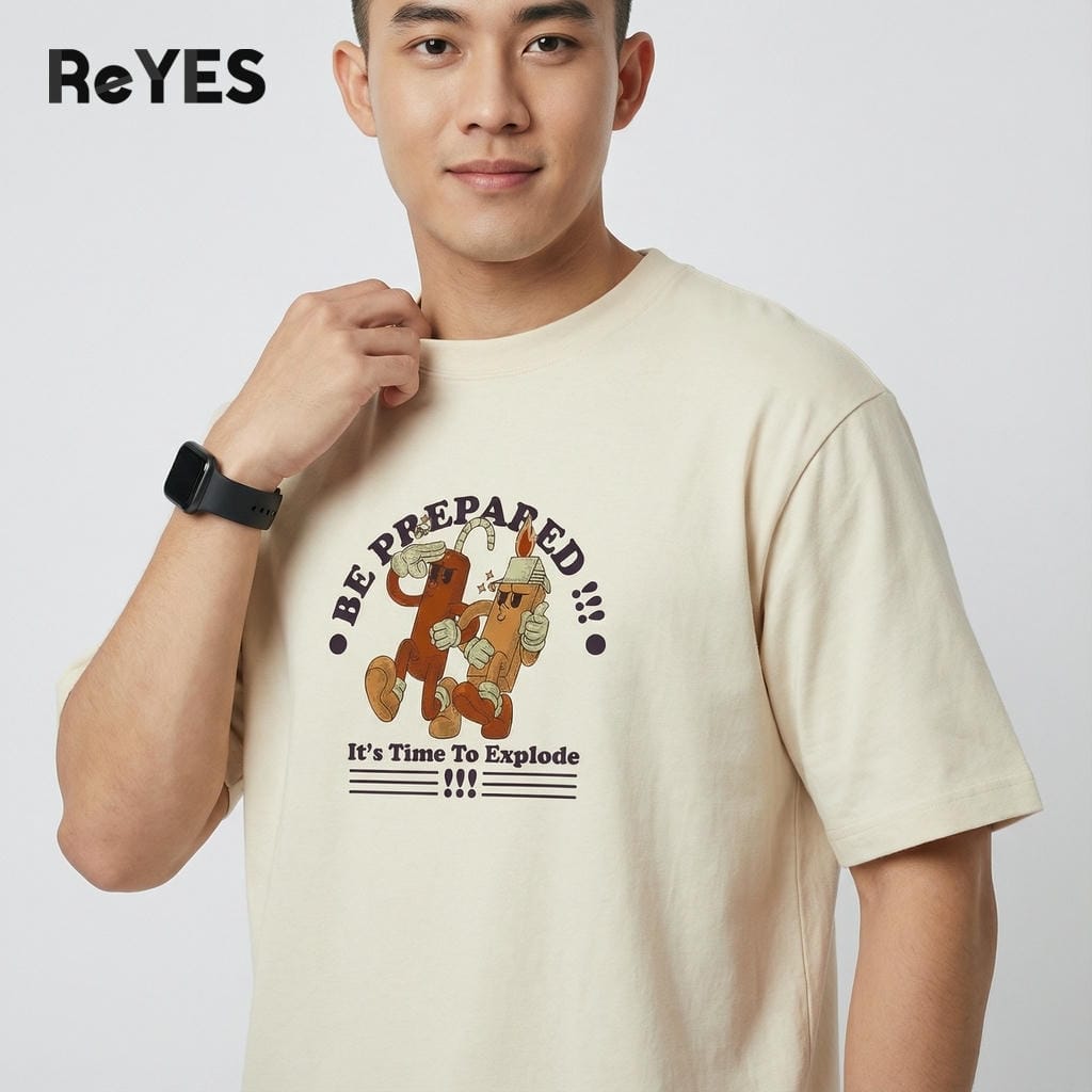 Áo phông nam nữ form rộng oversize cotton khô 100% thấm hút, áo thun unisex mặc đôi dạo phố ReYES ROT016 - Ảnh 5
