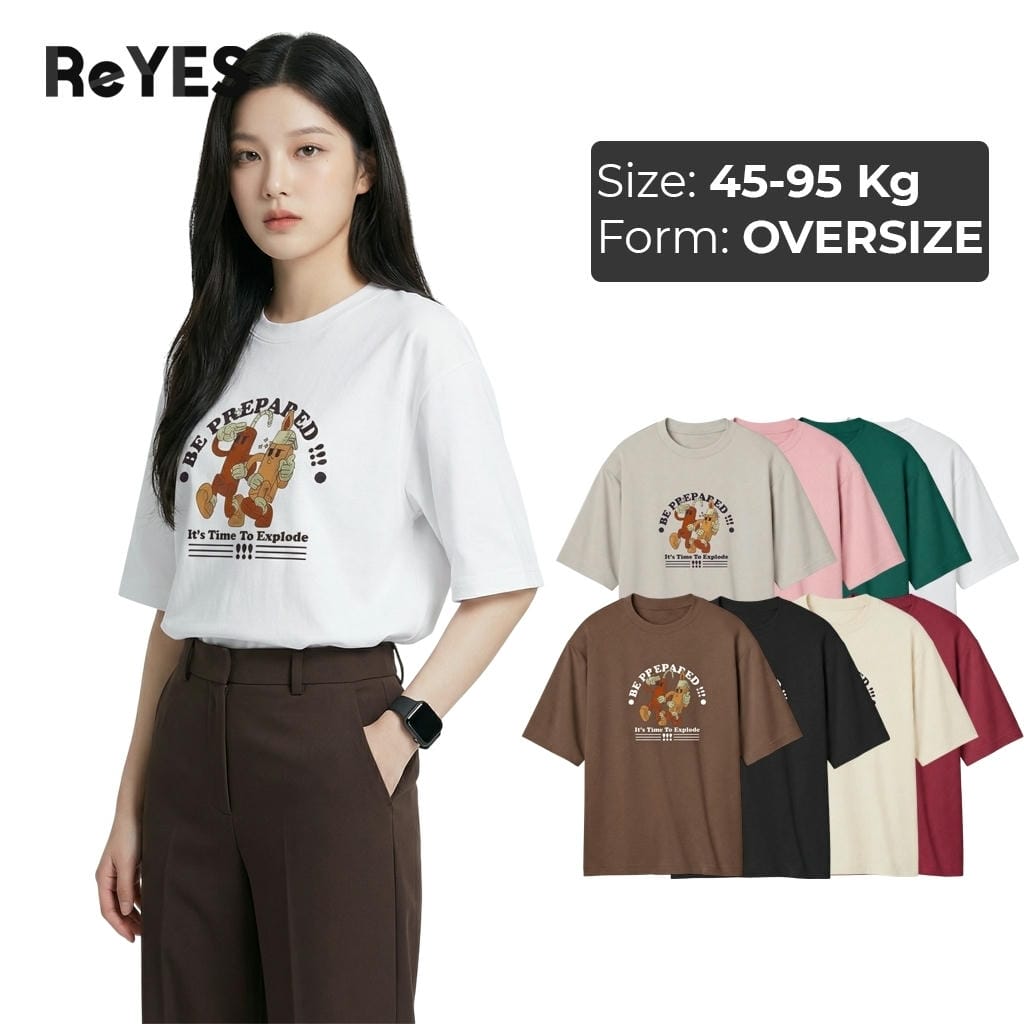 Áo phông nam nữ form rộng oversize ReYES ROT016 cotton khô 100% thấm hút, áo thun unisex mặc đôi streetwear