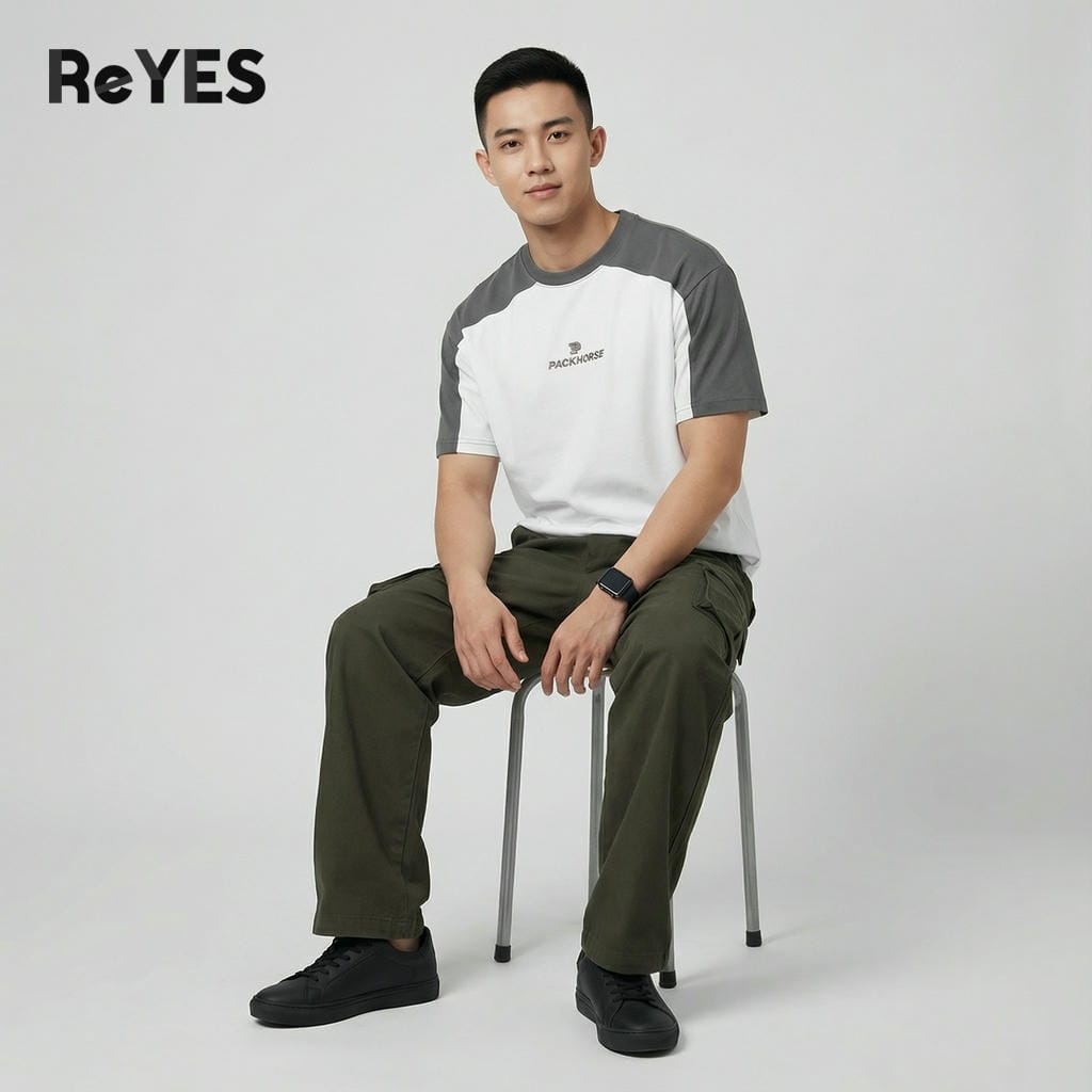 Alternative view of Áo phông nam nữ form rộng phối màu, áo thun unisex basic cotton mát mặc đôi, áo nhóm ReYES ROT009