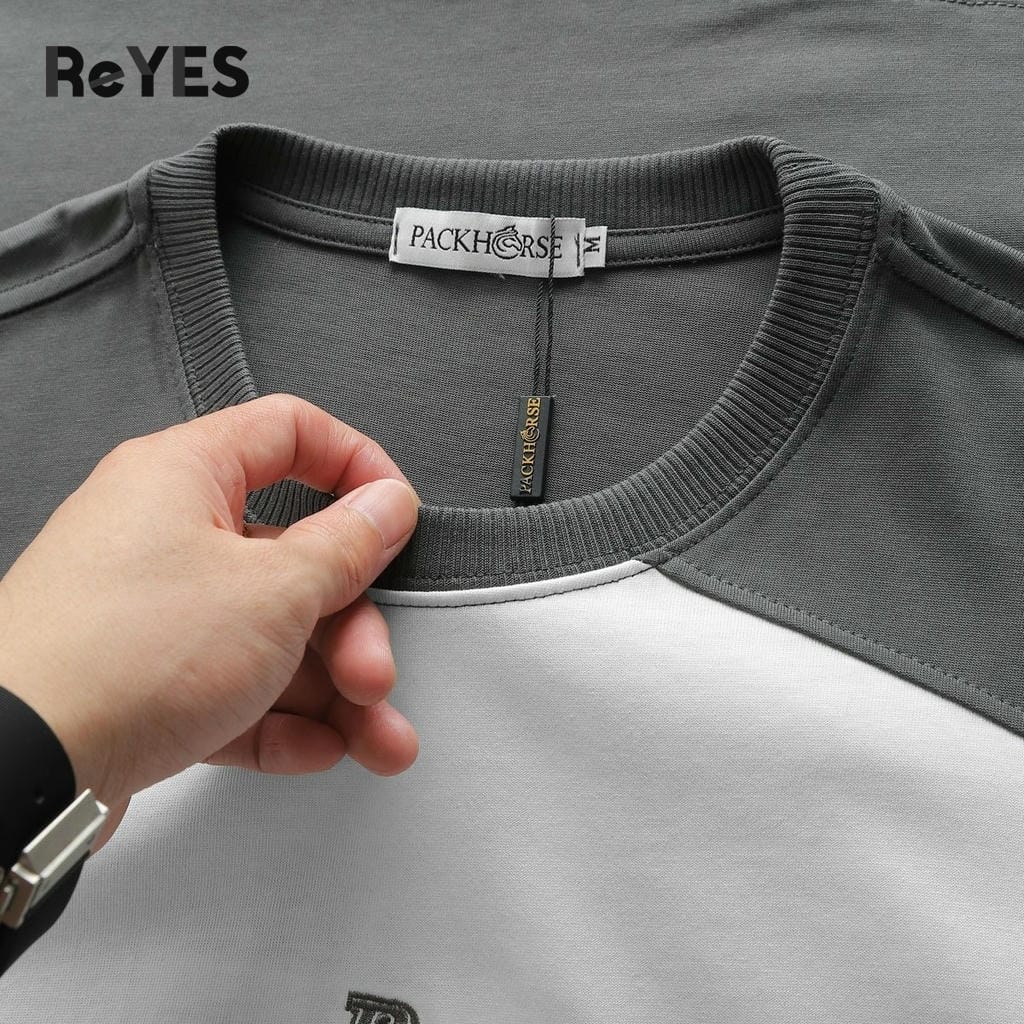 Áo phông nam nữ form rộng phối màu, áo thun unisex basic cotton mát mặc đôi, áo nhóm ReYES ROT009 - Ảnh 5