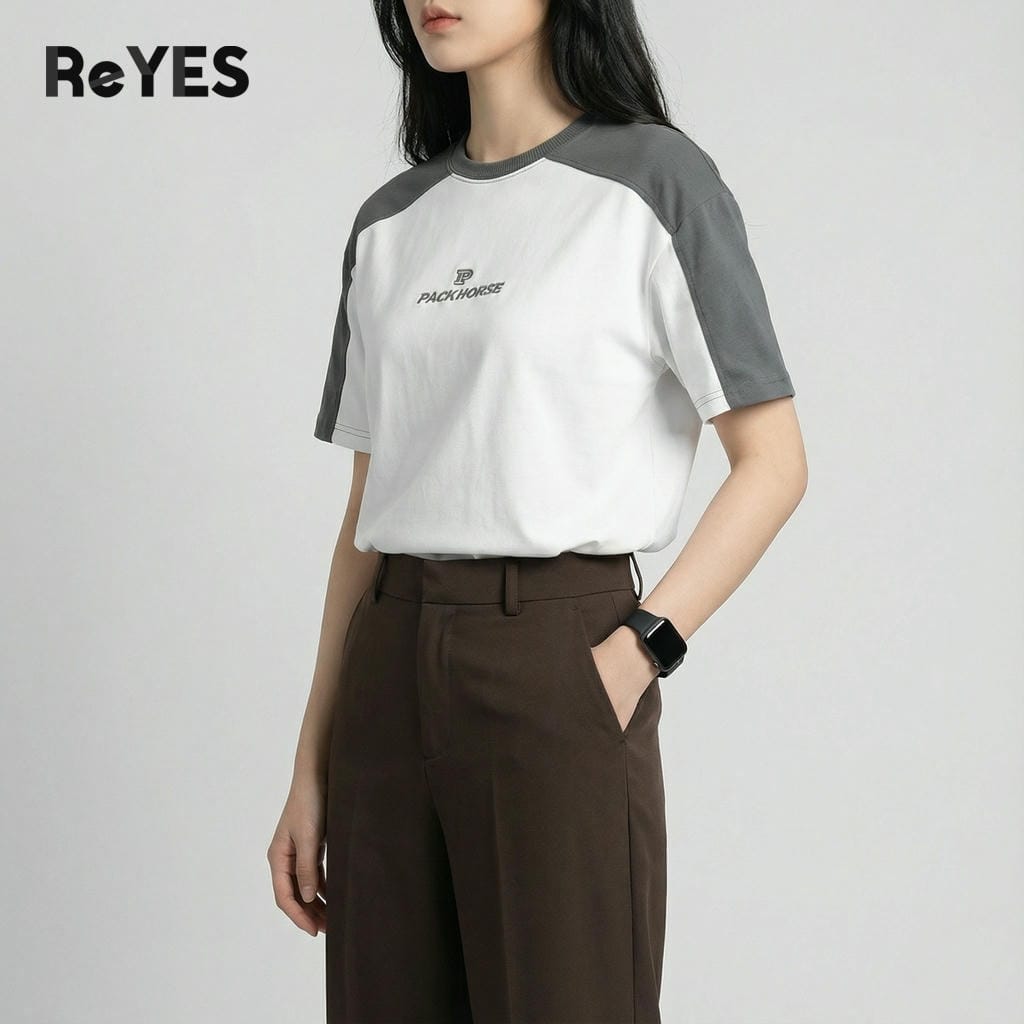 Áo phông nam nữ form rộng phối màu, áo thun unisex basic cotton mát mặc đôi, áo nhóm ReYES ROT009 - Ảnh 7