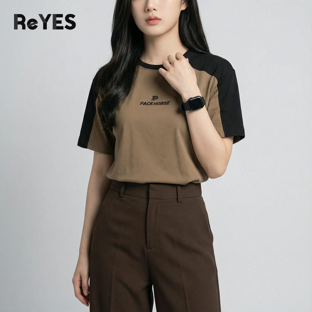 Áo phông nam nữ form rộng phối màu, áo thun unisex basic cotton mát mặc đôi, áo nhóm ReYES ROT009 - Ảnh 9