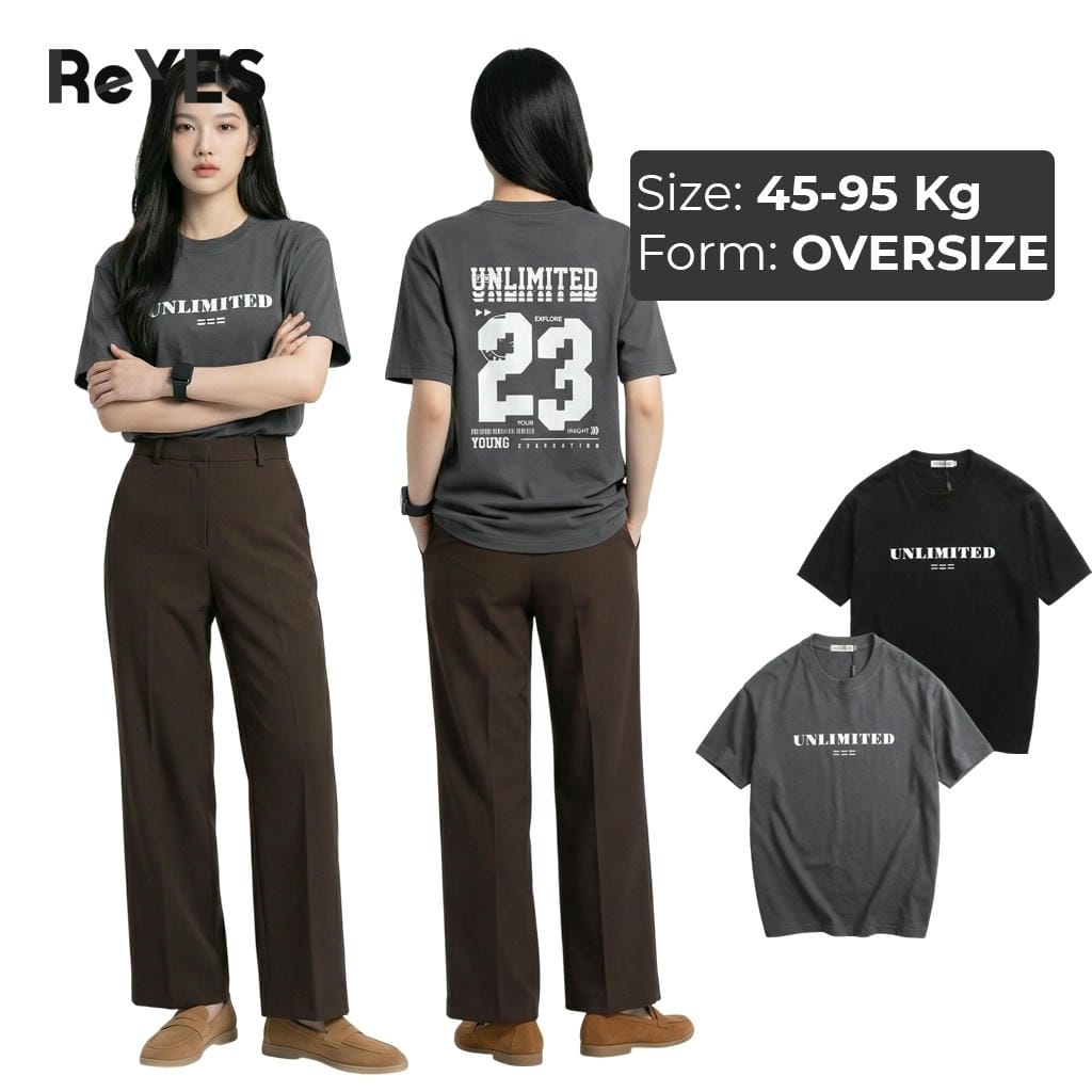 Áo phông nam nữ form rộng unlimited, cotton khô thoáng mát, mặc đôi mặc nhóm ReYES ROT011