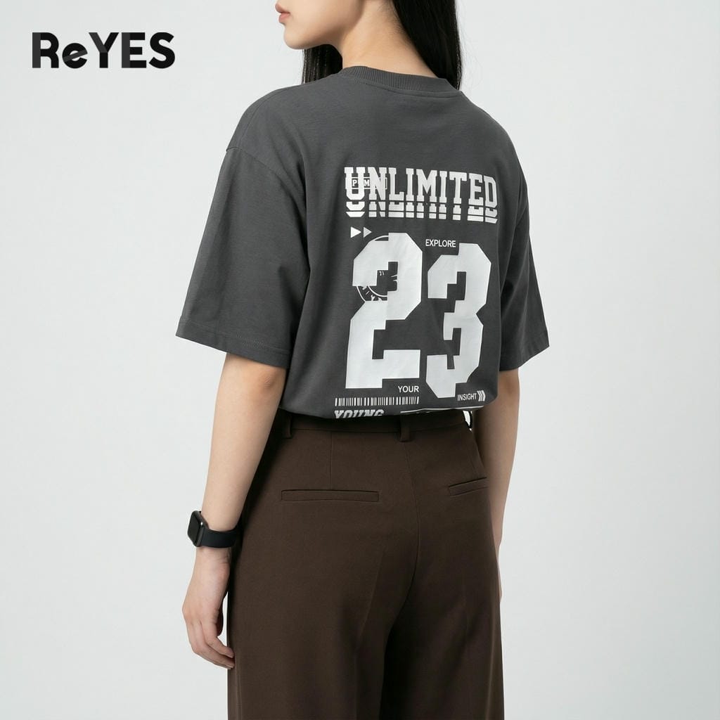 Áo phông nam nữ form rộng unlimited, cotton khô thoáng mát, mặc đôi mặc nhóm ReYES ROT011 - Ảnh 4