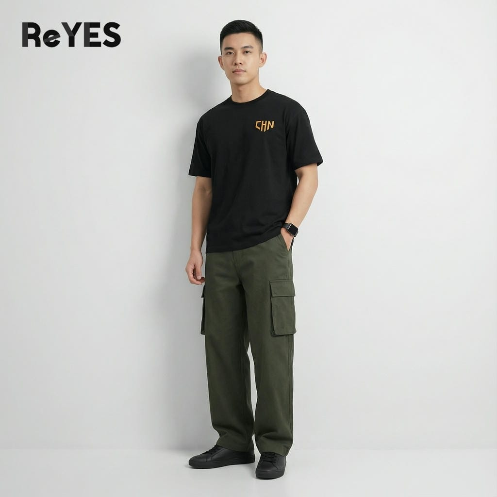 Alternative view of Áo phông nam nữ Moke CHN cotton khô thấm hút, áo thun unisex form rộng streetwear ReYES ROT013