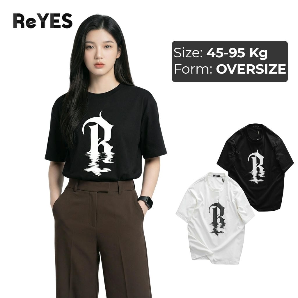 Áo phông nam nữ oversize cotton 100% thấm hút, áo phông unisex in chữ R streetwear đi học đi chơi mặc đôi ReYES ROT012