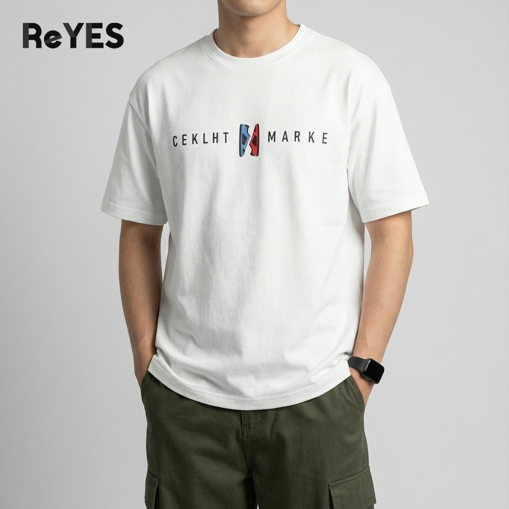 Áo phông nam nữ oversize form rộng unisex streetwear cotton khô thấm hút mặc đôi ReYES ROT001, màu trắng, đen - Ảnh 3