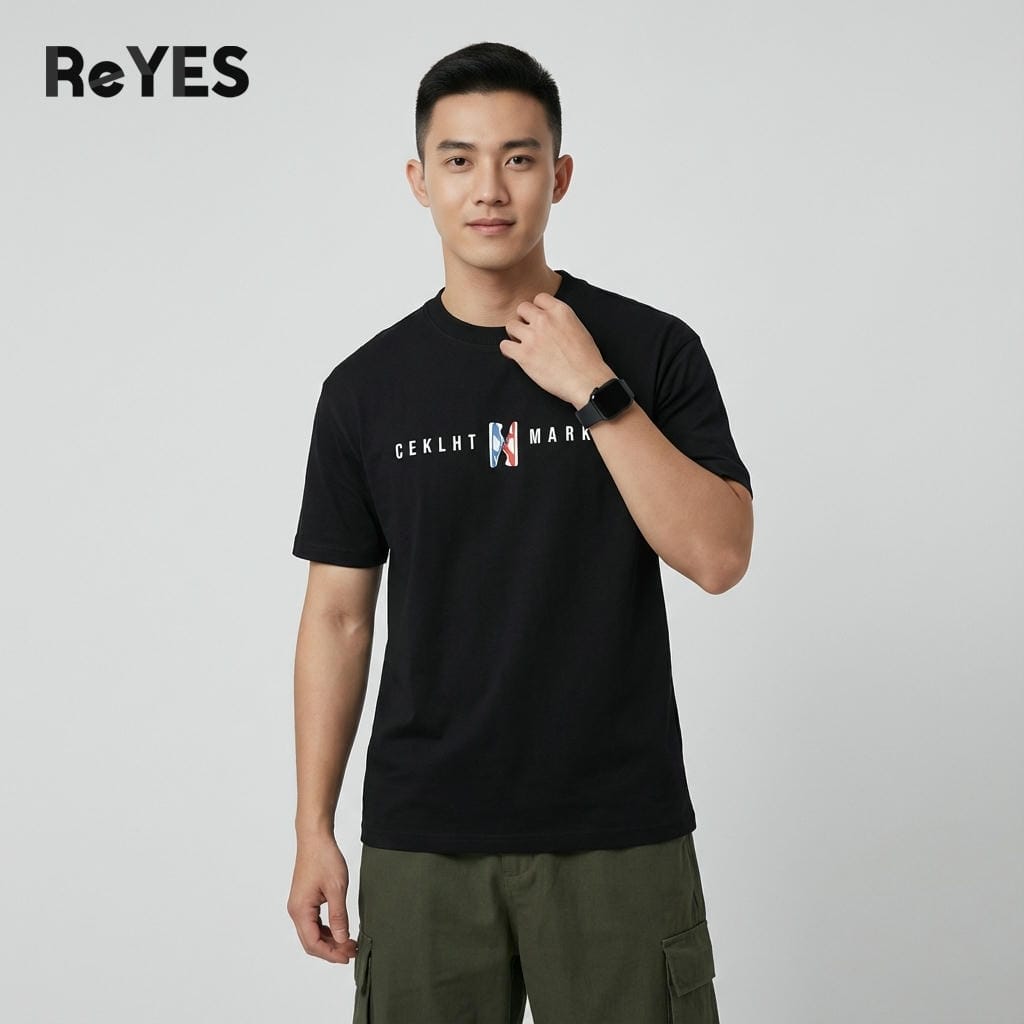 Áo phông nam nữ oversize form rộng unisex streetwear cotton khô thấm hút mặc đôi ReYES ROT001, màu trắng, đen - Ảnh 6