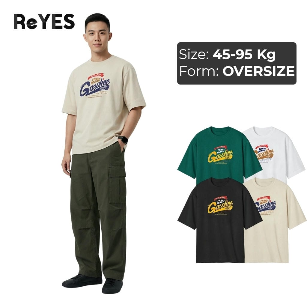 Áo phông nam nữ ReYES ROT005 form rộng, áo thun unisex cotton thấm hút mồ hôi, mặc đôi dạo phố