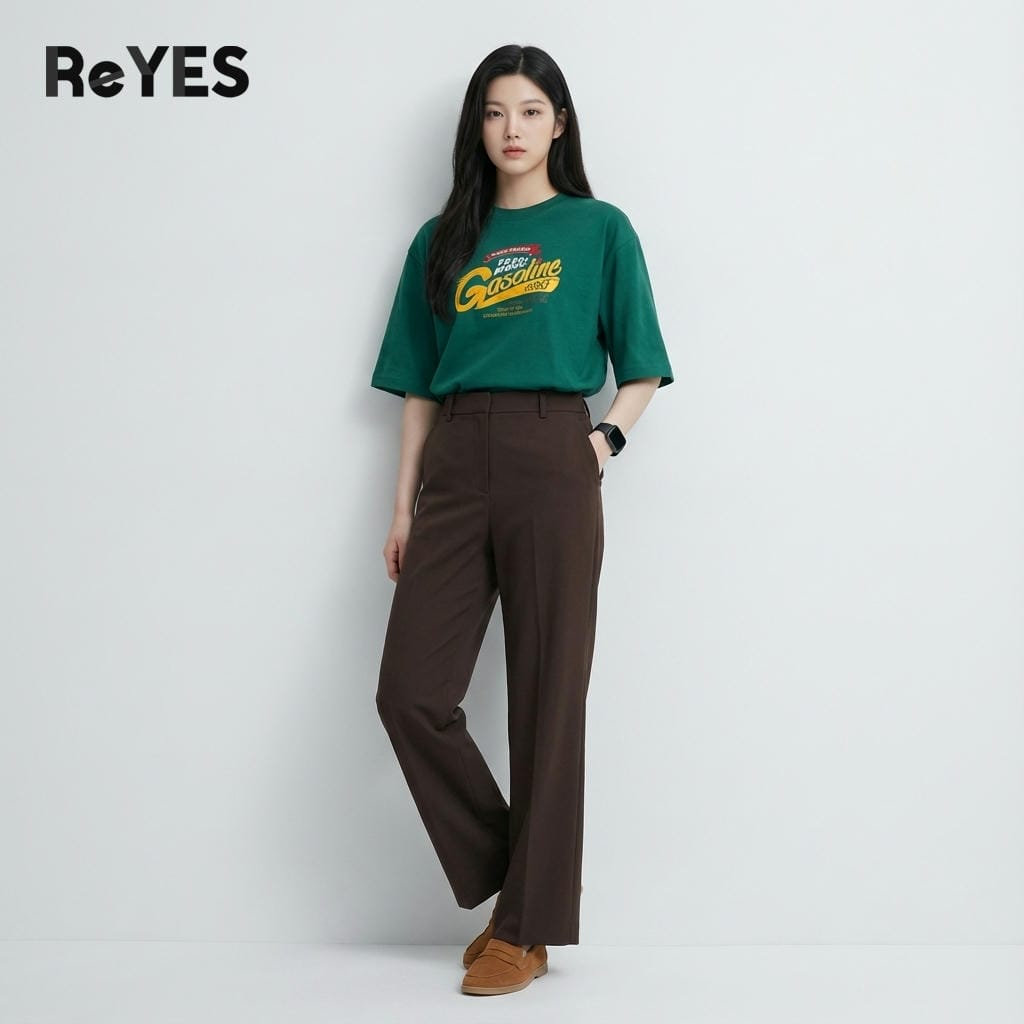 Alternative view of Áo phông nam nữ ReYES ROT005 form rộng, áo thun unisex cotton thấm hút mồ hôi, mặc đôi dạo phố