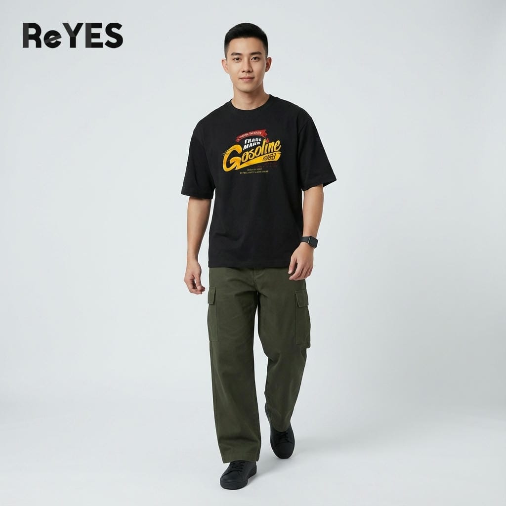 Áo phông nam nữ ReYES ROT005 form rộng, áo thun unisex cotton thấm hút mồ hôi, mặc đôi dạo phố - Ảnh 3