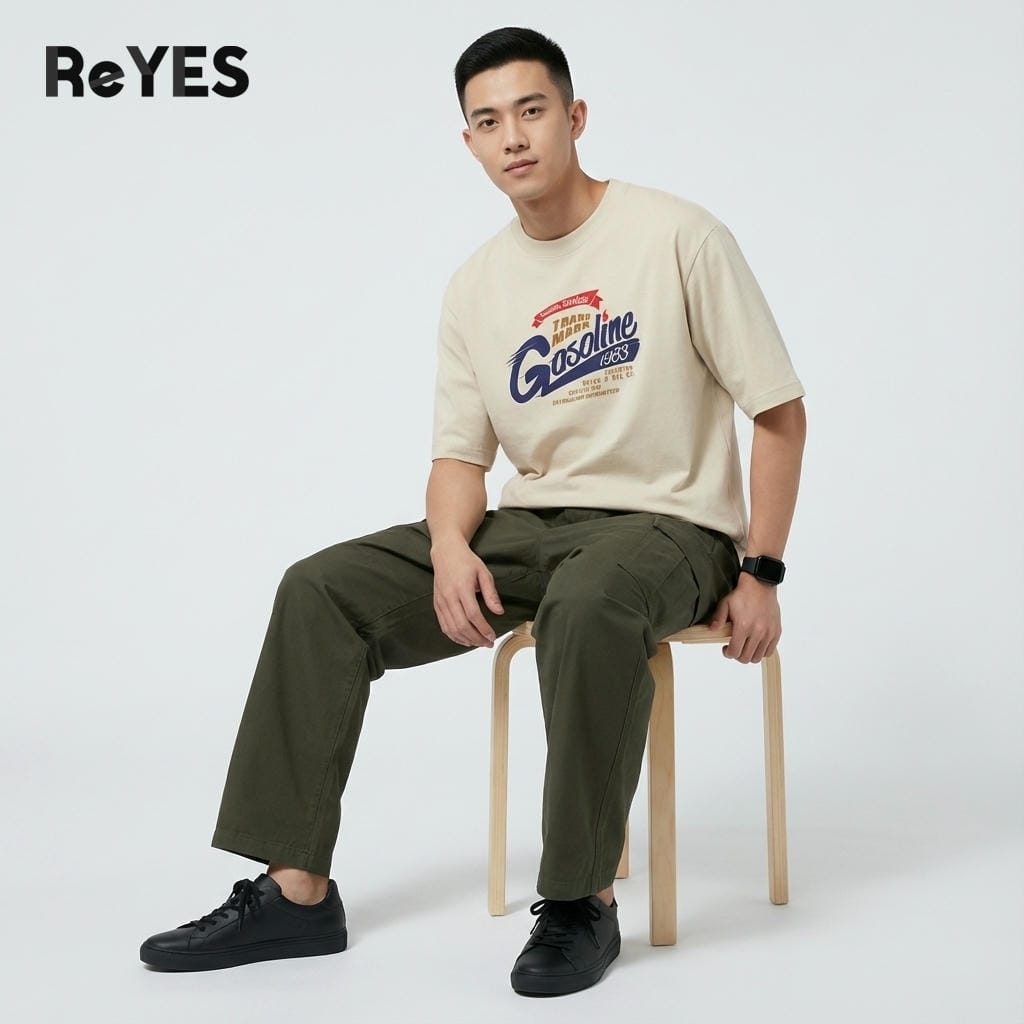 Áo phông nam nữ ReYES ROT005 form rộng, áo thun unisex cotton thấm hút mồ hôi, mặc đôi dạo phố - Ảnh 5
