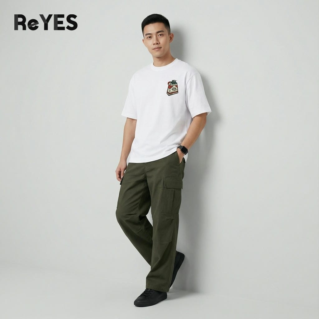 Alternative view of Áo phông nam nữ unisex oversize chất cotton ReYES ROT015 mẫu áo thun mặc đôi mặc nhóm phong cách streetwear