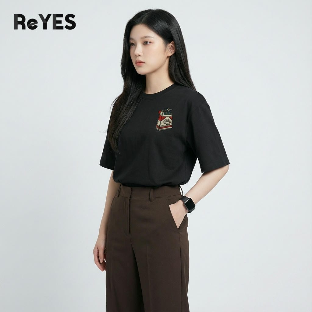 Áo phông nam nữ unisex oversize chất cotton ReYES ROT015 mẫu áo thun mặc đôi mặc nhóm phong cách streetwear - Ảnh 4