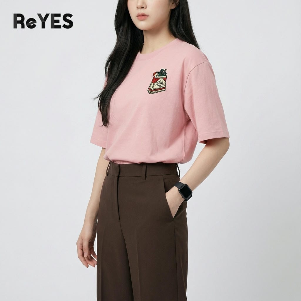 Áo phông nam nữ unisex oversize chất cotton ReYES ROT015 mẫu áo thun mặc đôi mặc nhóm phong cách streetwear - Ảnh 6