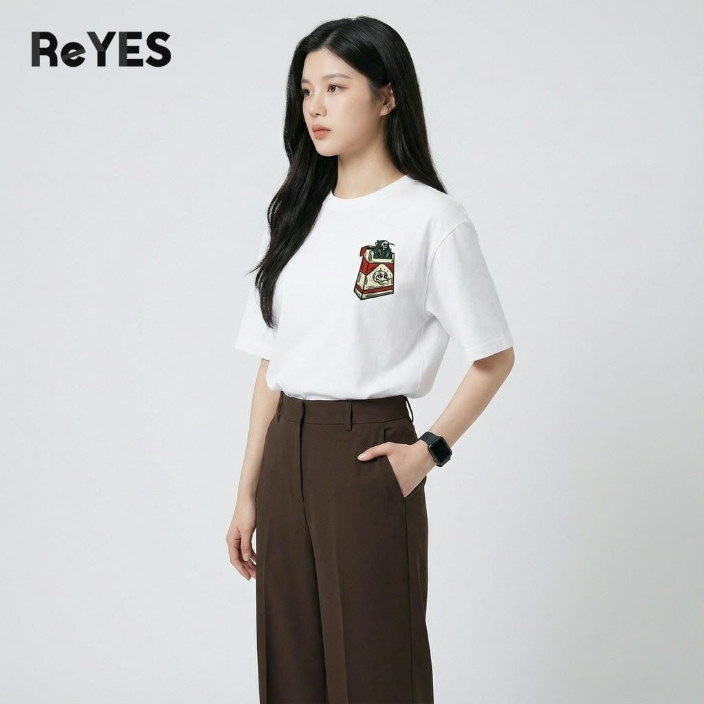 Alternative view of Áo phông nam nữ unisex oversize chất cotton thoáng mát mẫu áo thun mặc đôi mặc nhóm phong cách streetwear ReYES ROT015