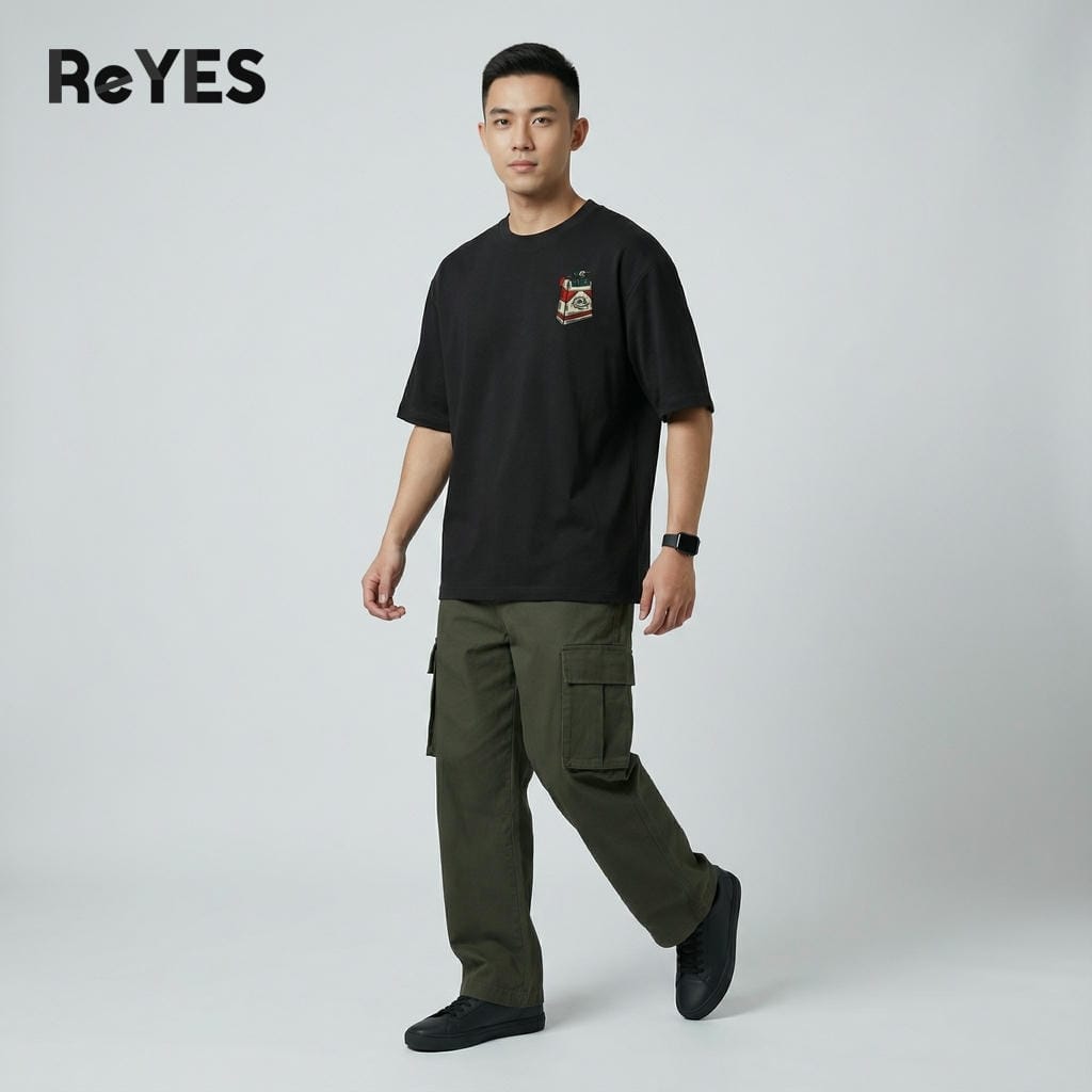 Áo phông nam nữ unisex oversize chất cotton thoáng mát mẫu áo thun mặc đôi mặc nhóm phong cách streetwear ReYES ROT015 - Ảnh 3