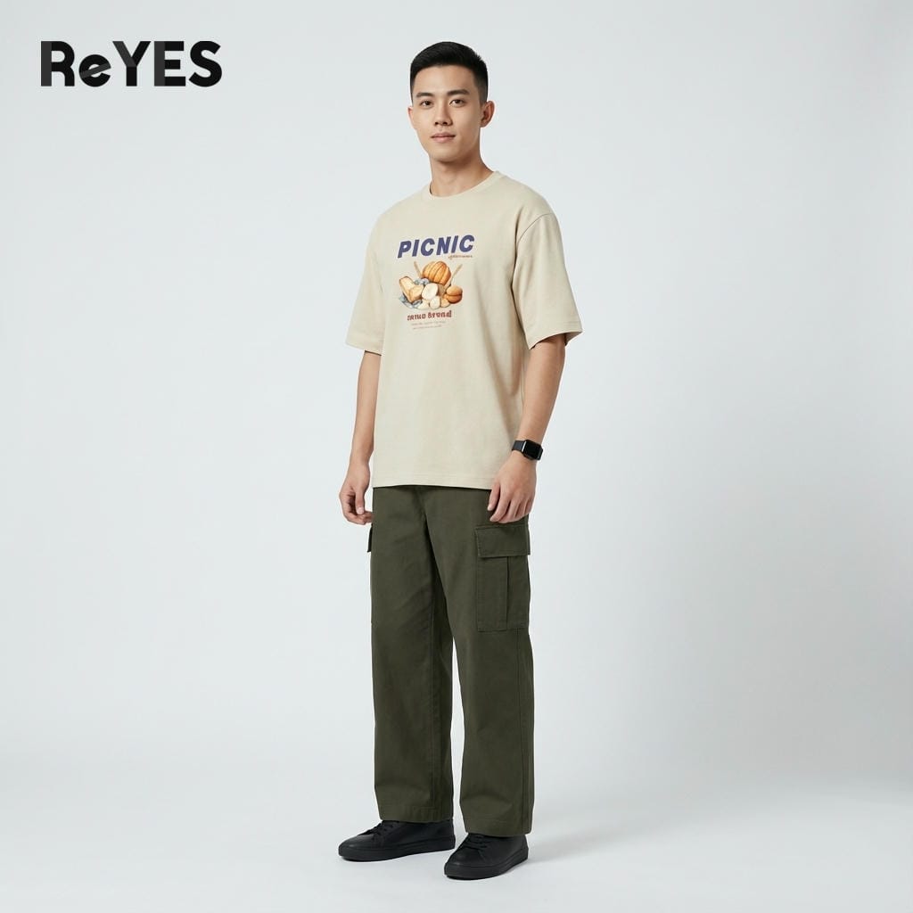 Áo phông nữ unisex form rộng PICNIC áo thun unisex oversize cotton 100% mặc đi chơi đi học cực xinh ReYES ROT006 - Ảnh 3