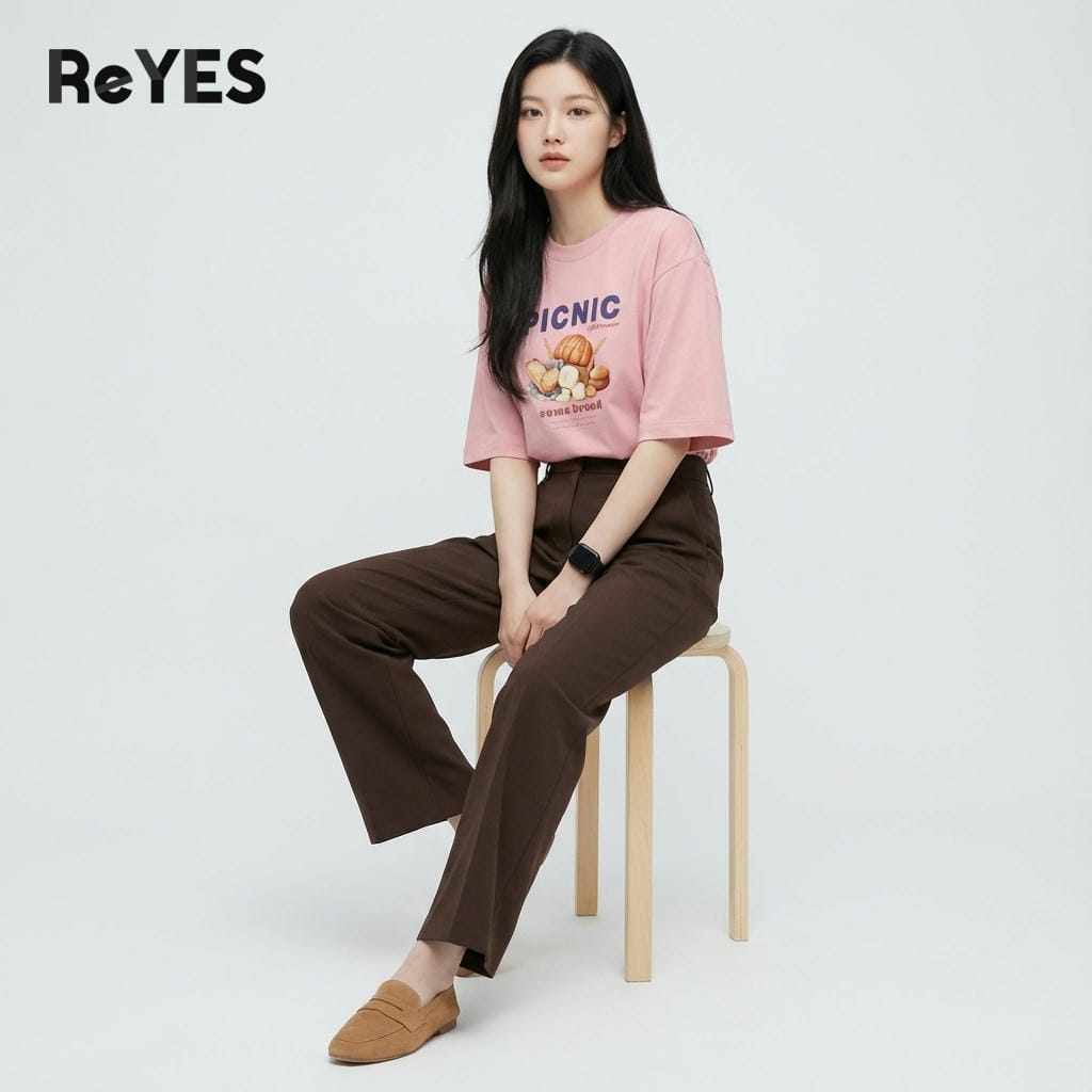 Áo phông nữ unisex form rộng PICNIC áo thun unisex oversize cotton 100% mặc đi chơi đi học cực xinh ReYES ROT006 - Ảnh 4
