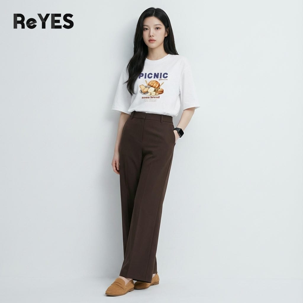 Áo phông nữ unisex form rộng PICNIC áo thun unisex oversize cotton 100% mặc đi chơi đi học cực xinh ReYES ROT006 - Ảnh 5