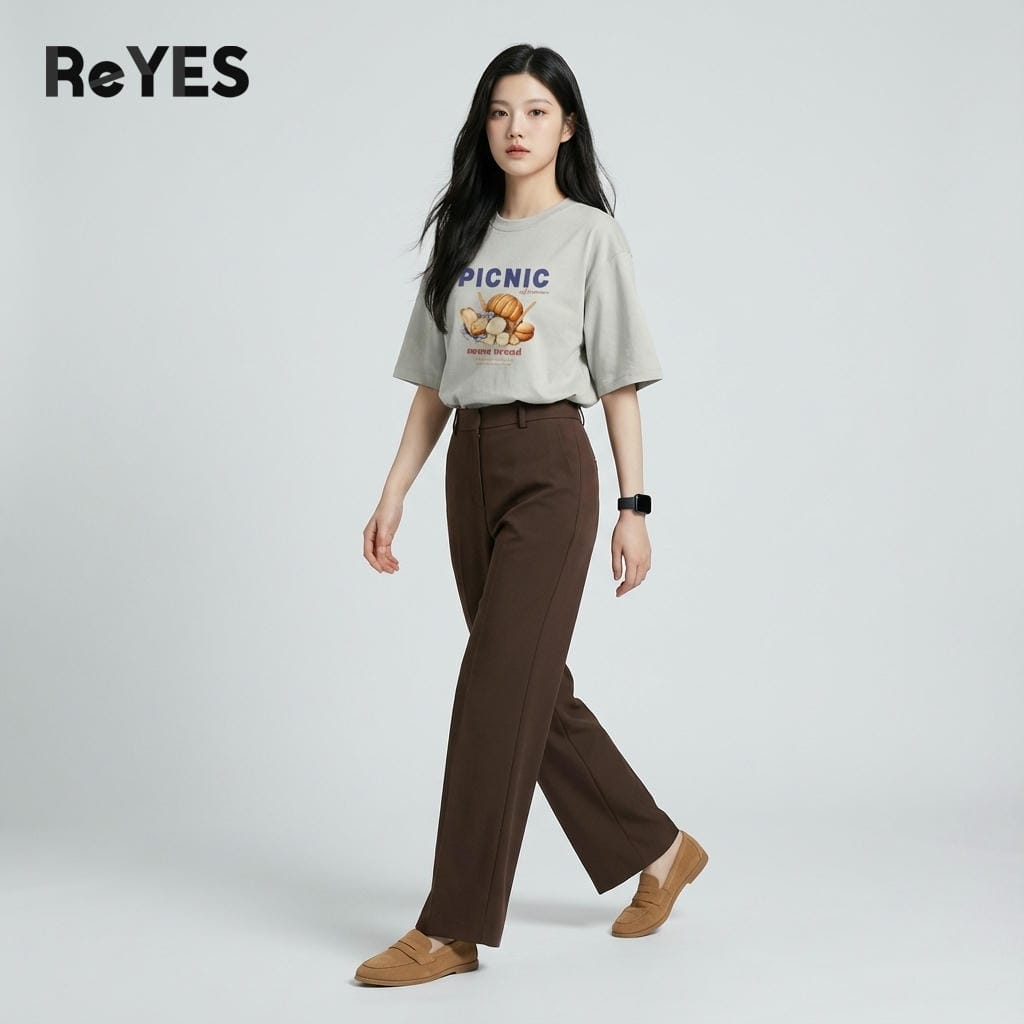 Áo phông nữ unisex form rộng PICNIC áo thun unisex oversize cotton 100% mặc đi chơi đi học cực xinh ReYES ROT006 - Ảnh 6