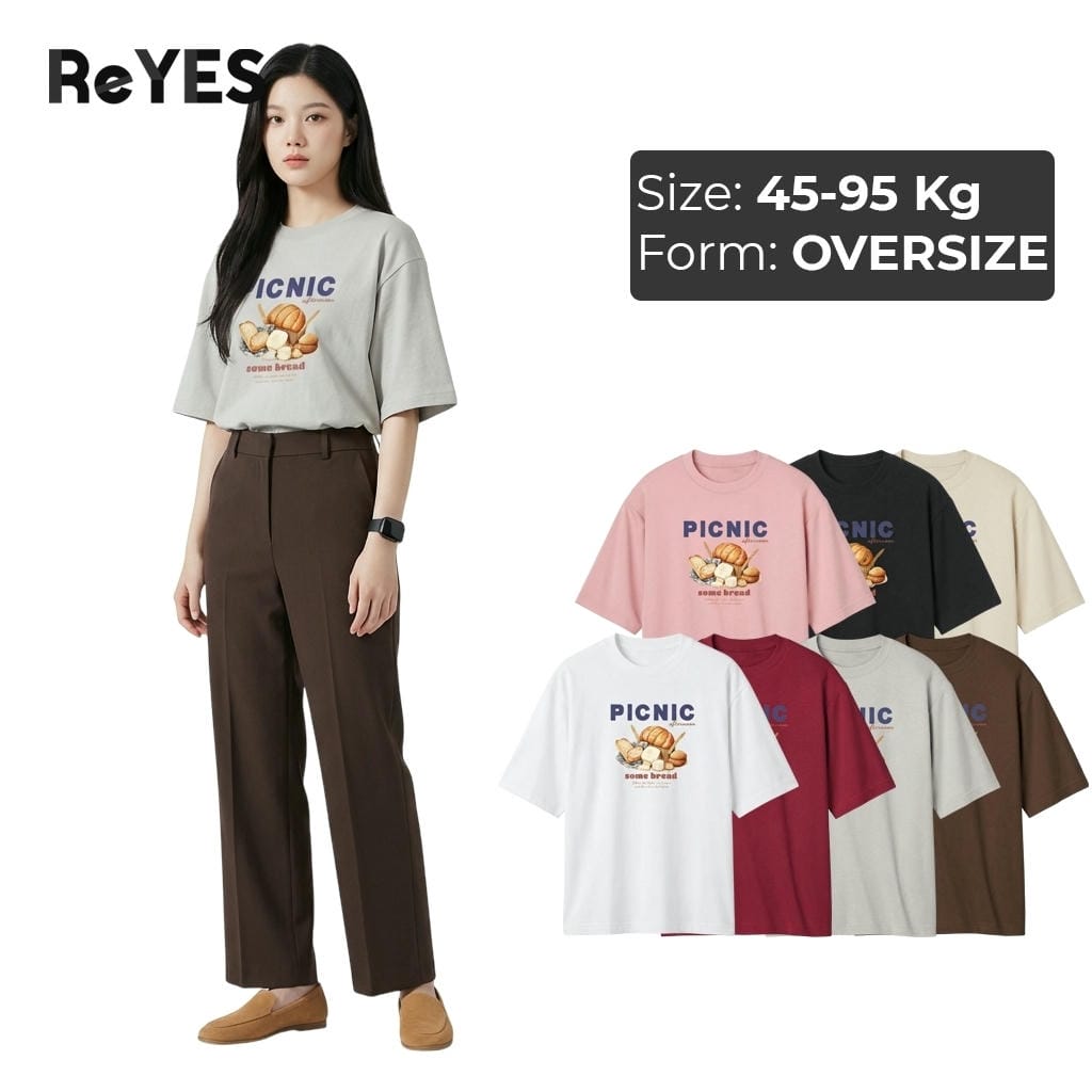 Áo phông nữ unisex PICNIC form rộng tay lỡ áo thun oversize nam nữ mặc đôi đi học đi chơi ReYES ROT006