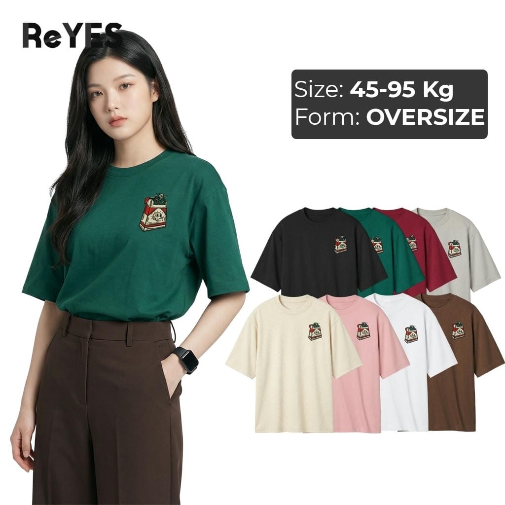 Áo phông unisex BOX form rộng oversize nam nữ cotton cao cấp, áo thun tay lỡ hình in độc phối cargo jogger ReYES ROT015