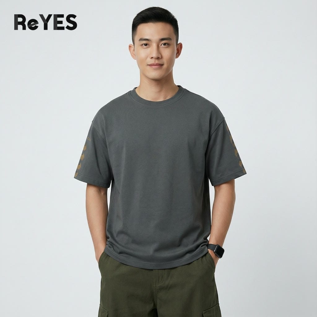 Áo phông unisex IDEA nam nữ form rộng, cotton thoáng mát, mặc đôi đi dạo phố ReYES ROT008 - Ảnh 6