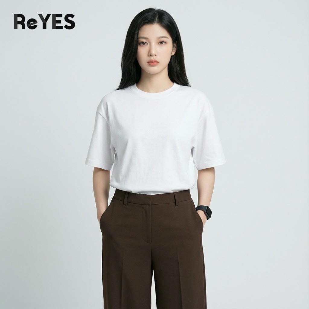 Áo phông unisex nam nữ basic trơn, áo thun oversize form rộng che khuyết điểm, đi học đi chơi mặc đôi ReYES ROT002 - Ảnh 9