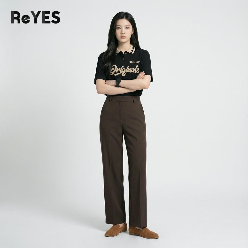 Áo phông unisex nam nữ có cổ in chữ nổi Originals cá tính áo thun oversize form rộng mặc đôi mặc nhóm ReYES ROP002 - Ảnh 3