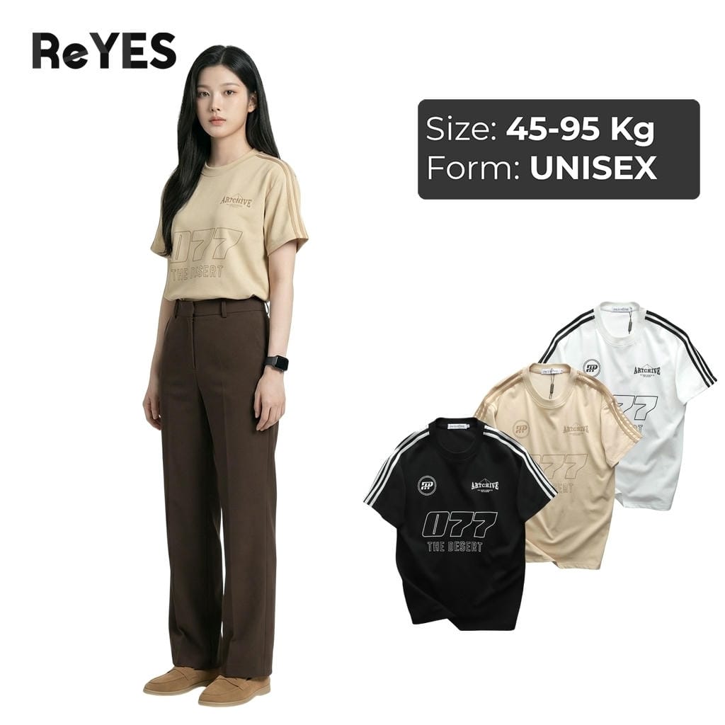 Áo phông unisex nam nữ form rộng 077 in hình cá tính vải cotton thoáng mát đi học dạo phố ReYES RUS006
