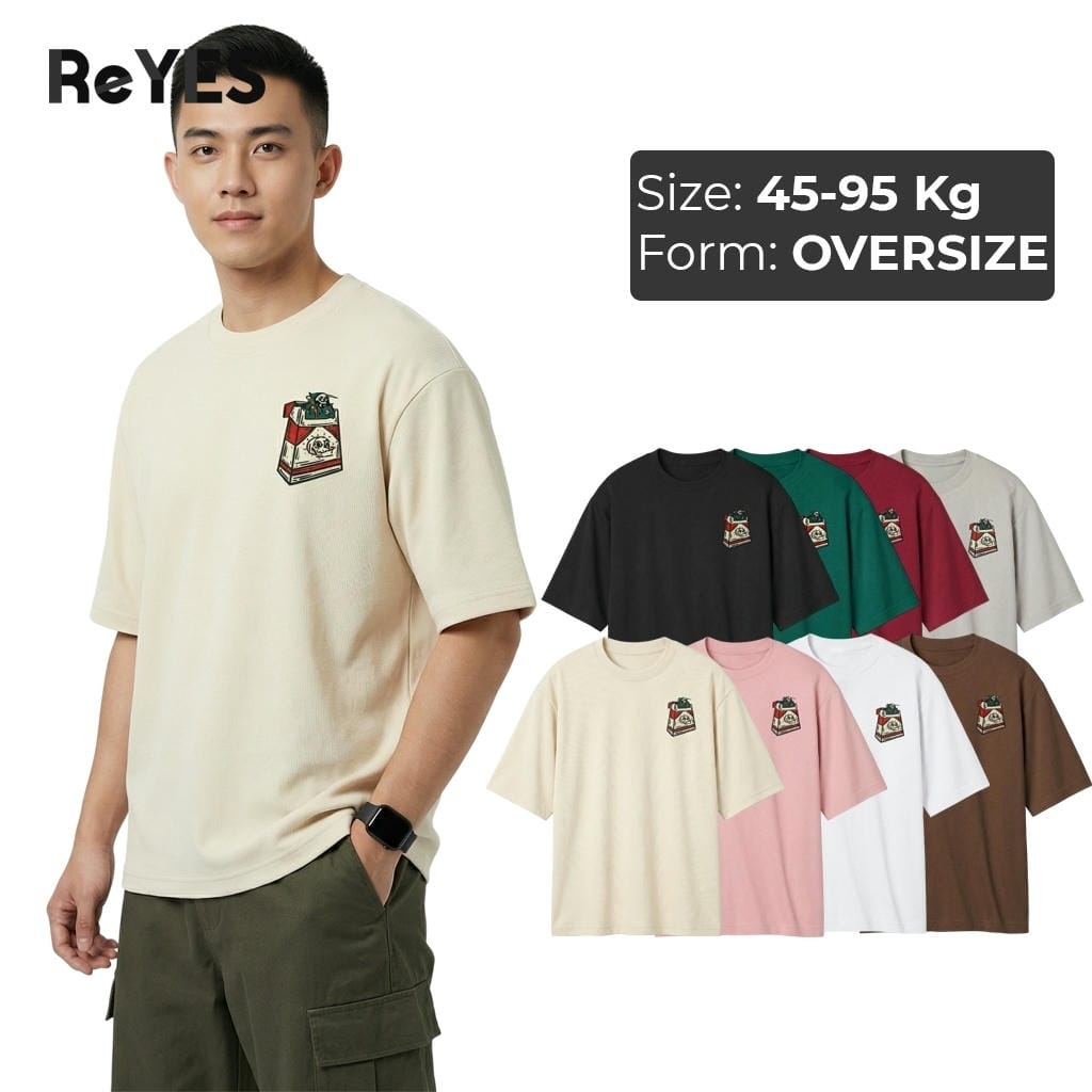 Áo phông unisex nam nữ form rộng cotton khô dệt gân, áo thun oversize streetwear dễ phối nhiều màu ReYES ROT015