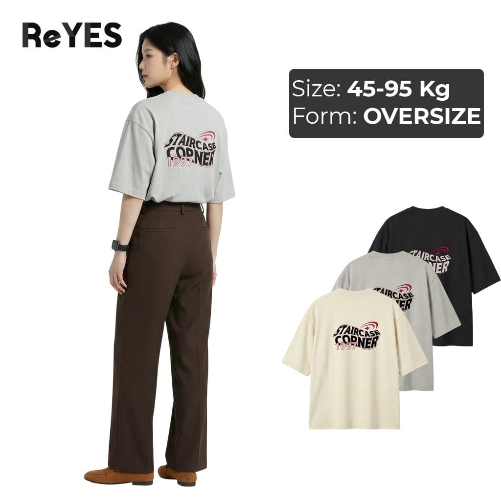 Áo phông unisex nam nữ form rộng oversize CORNER chất cotton co giãn thấm hút mặc đôi mặc nhóm ReYES ROT014